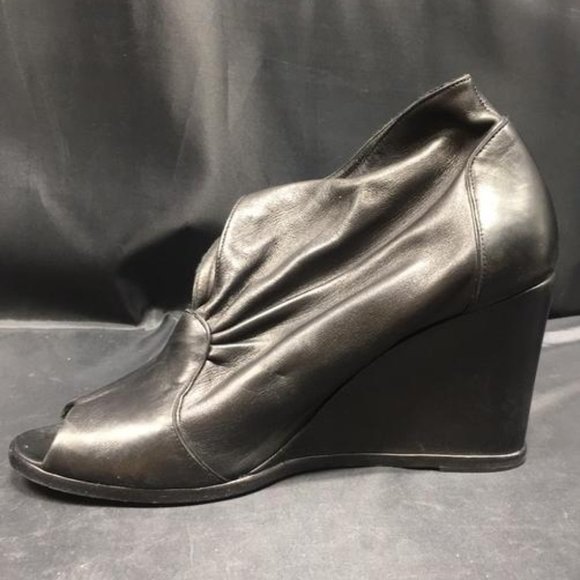 Sigerson Morrison Black Belle By Maxim Boots Wedge - Picture 6 of 12